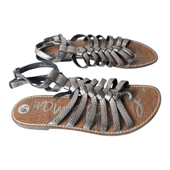 SAM EDELMAN Greco Strappy Bronzed Leather Sandal Size 9.5M - Picture 2 of 7